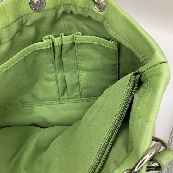 Kate Landry Mint Green Cream Natural Straw Shoulder Bag - Picture 6 of 7